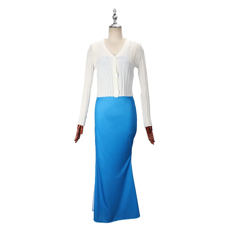 Игра shen he genshin impact Косплей shenhe bunny Кепка одежда серьги костюм комбинезон xs парик