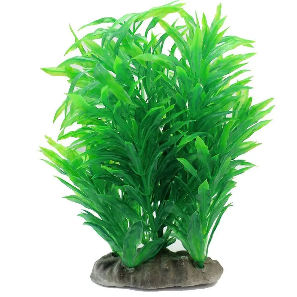 

NEW Artificial Grass Plants With Ceramic Base Multi-purpose Layout Prop Aquarium Fish Tank Landscaping Decoration