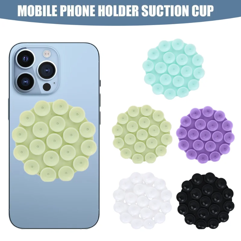 

Car Dashboard Round Suction Phone Holder Multi-functional Silicone Sticker Phone Stand Hand Mobile Device Mount Auto Accessories