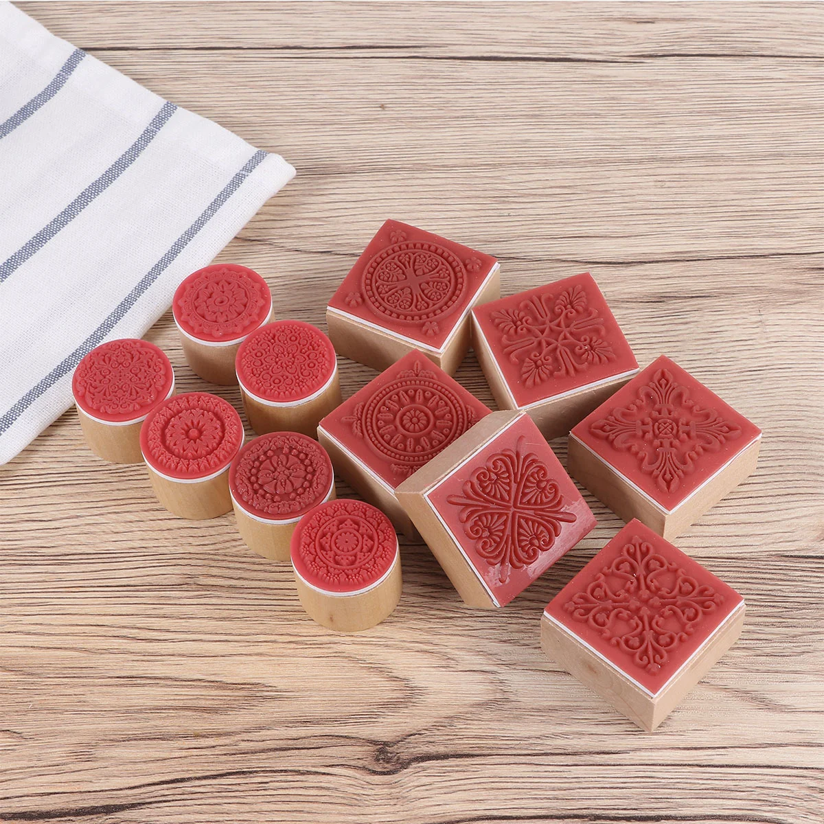 

12 Stamps Floral Rubber Stamps Decorative Stamps DIY Stamps for DIY Craft Scrapbooking Polymer Clay