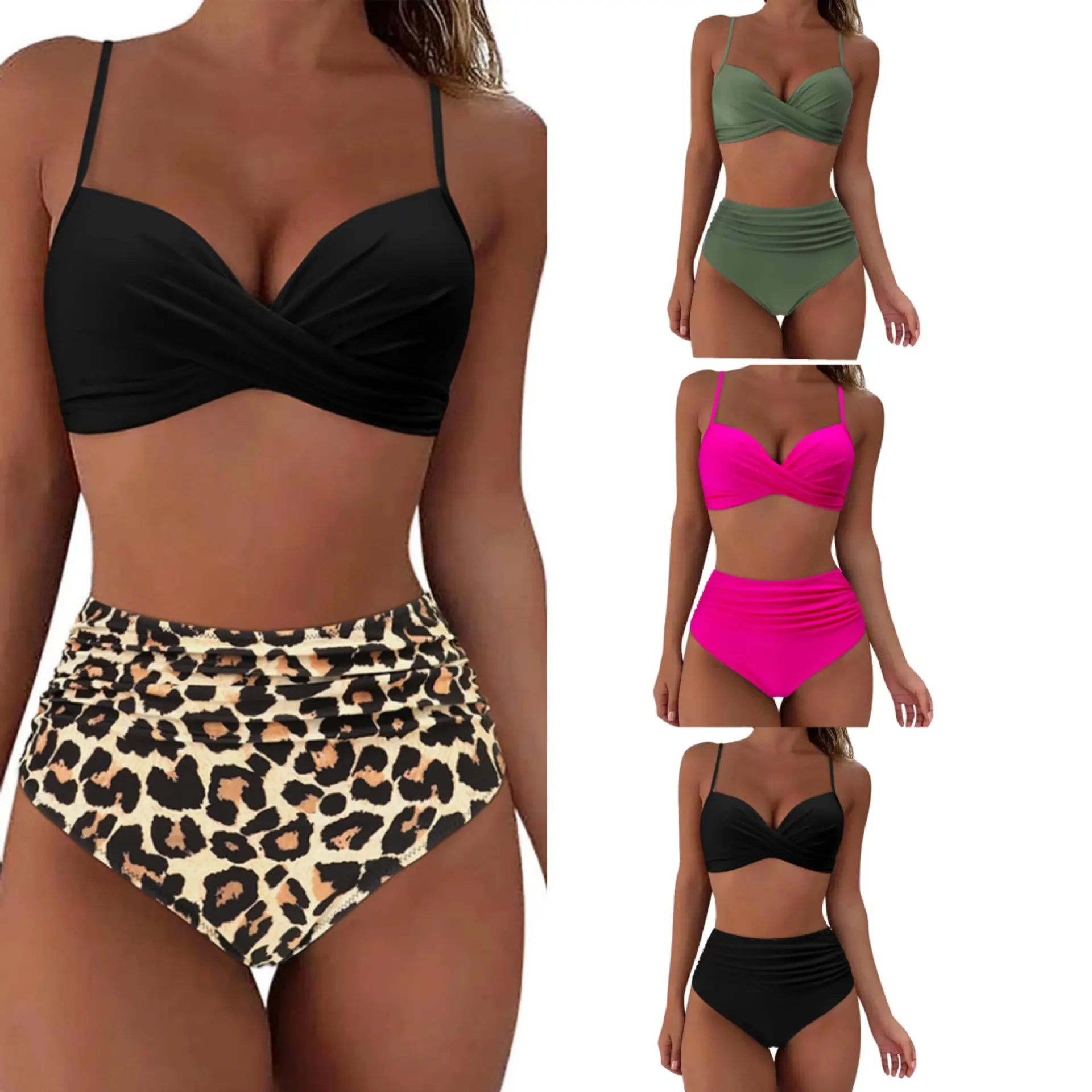

New Wireless Sexy Style Bikini Set Fixed Shoulder Straps Bikini Swimsuit for Day and Night Casual Wear