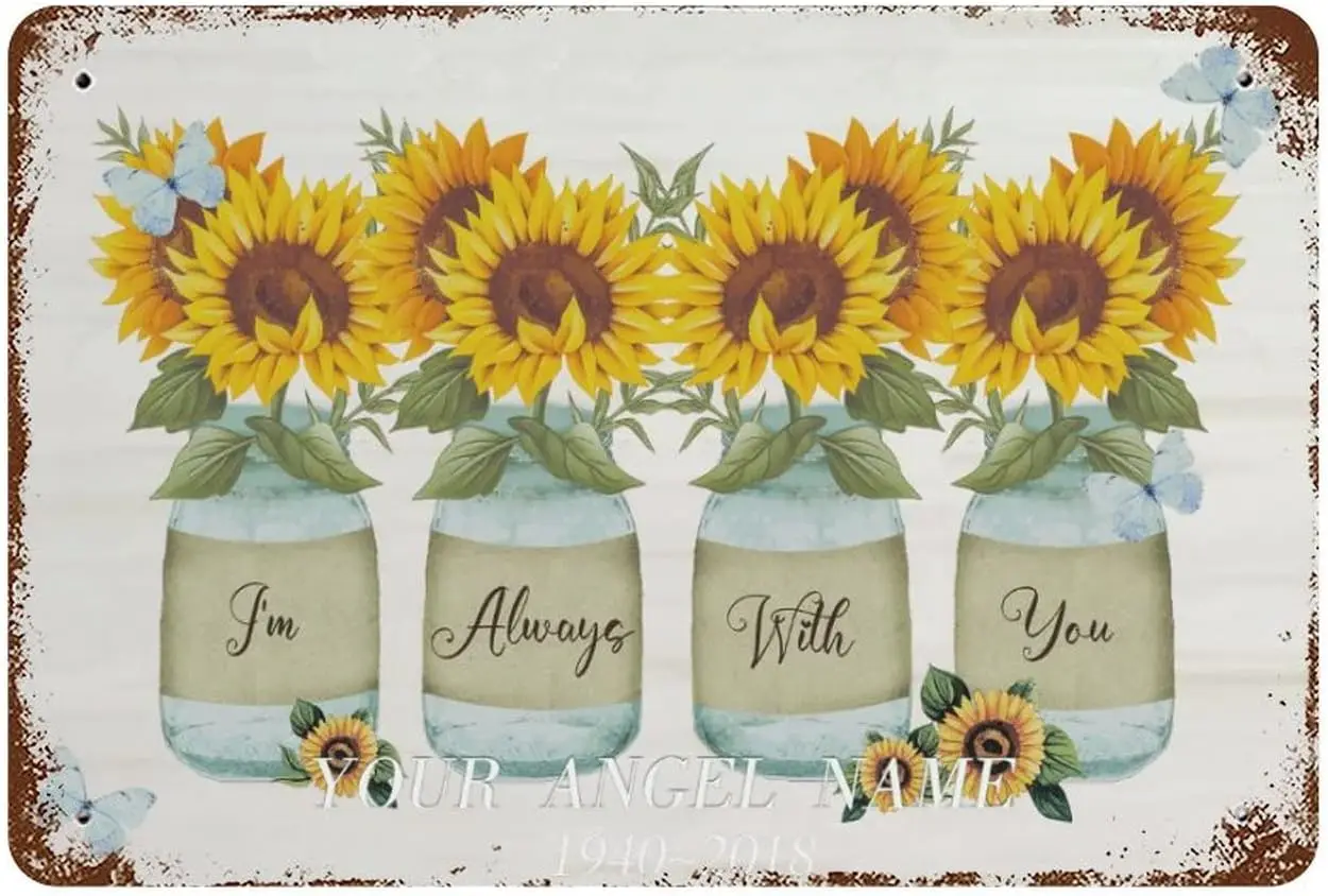 Metl Tn Sgn Подсолнух Wll Decor 'm lwys with You Цитаты Frmhouse Декор для дома Кафе Офис Sre Pubs Club Gft