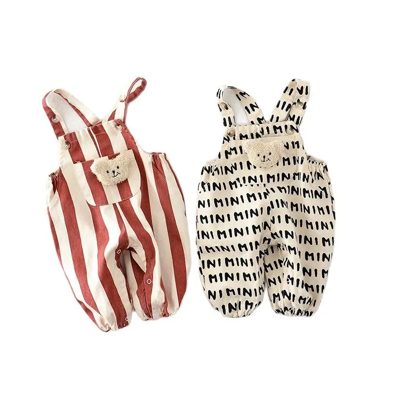 Осенний Новый комбинезон в полоску для маленьких мальчиков