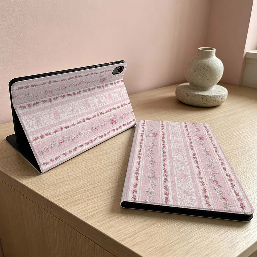 Фото Мягкий чехол с розовым полосатым цветочным узором для Huawei MatePad MediaPad MagicPad Honor Pad 10 9 8 X10 X9 X8 X8a Pro Inch Tablet Case №3