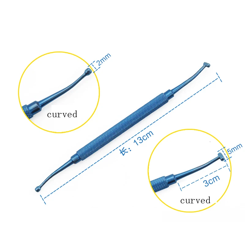 

Scleral Compressor Ophthalmic Double-ended Titanium Scleral Depressor with Pocket Clip Scleral Positioner