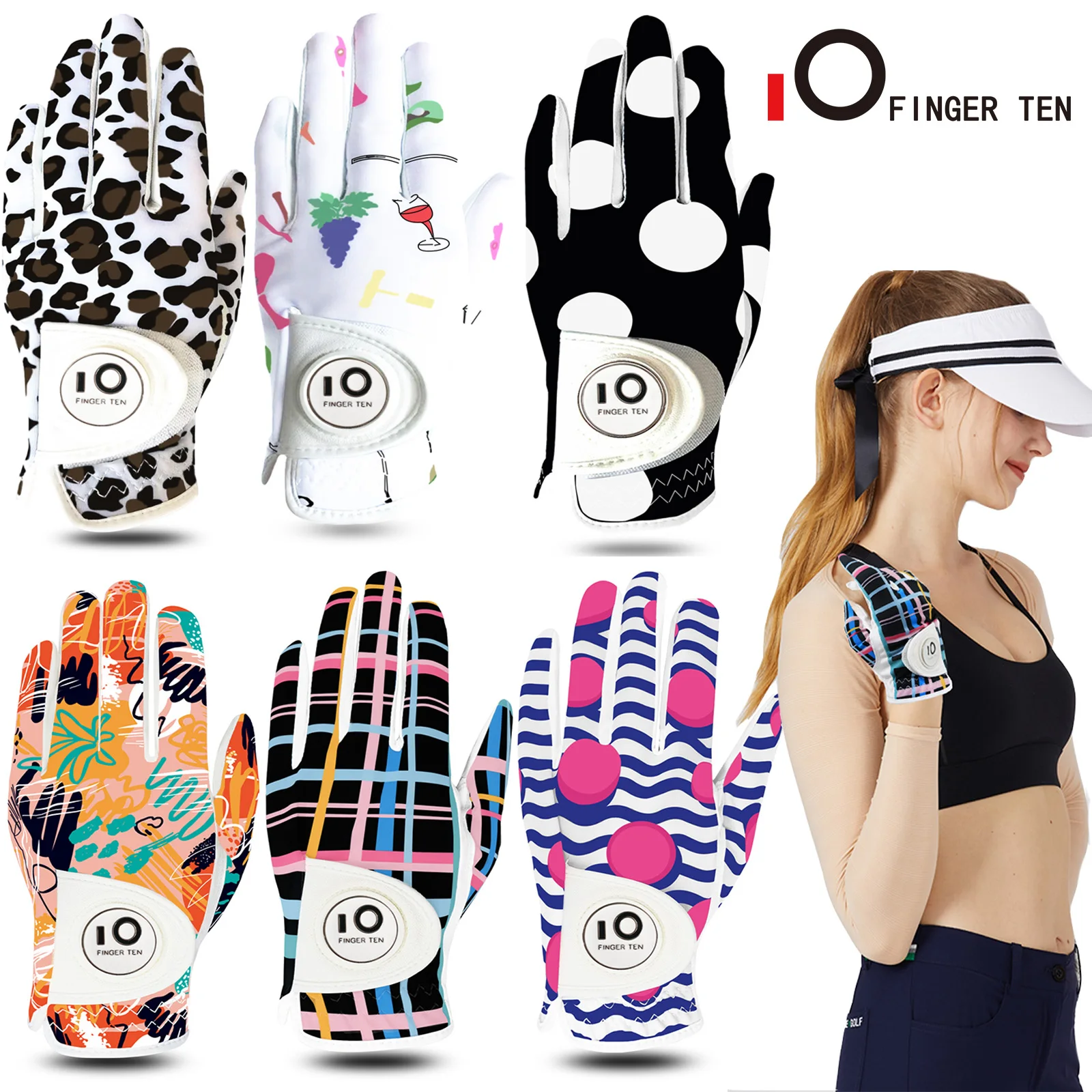 Gloves Women Leather Wear On Left Right Hand Ladies Glove With Ball Marker Accessories Drop Shipping