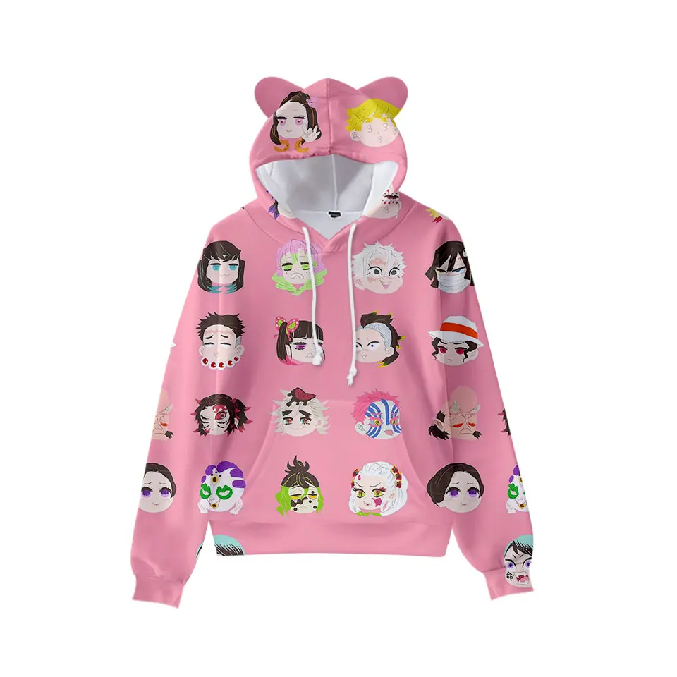 

Детская толстовка с капюшоном и кошачьими ушками, в стиле аниме