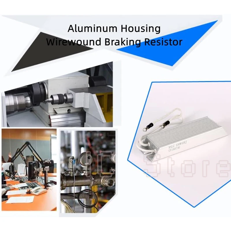 1 шт. RXLG тормозной резистор с алюминиевым корпусом 100 Вт 10RJ 20RJ 30RJ 40RJ 50RJ 75RJ 100RJ 150RJ 300RJ