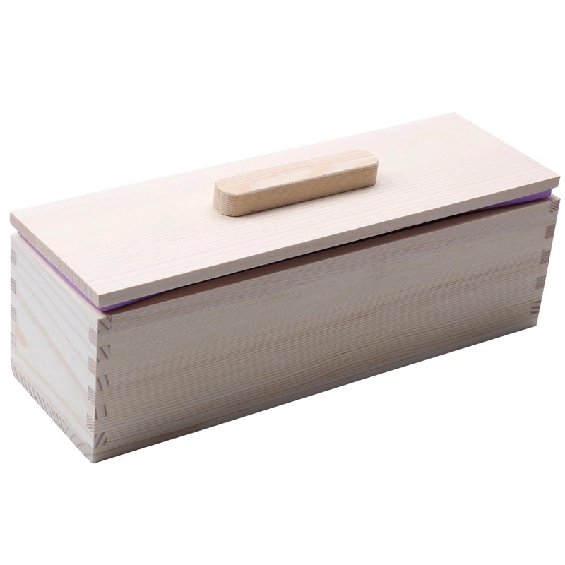 

3X Rectangular Wooden Soap Mold With Silicone Liner Cover Loaf Soap Mold Tool DIY Soap Candle Mold 1200G Mold