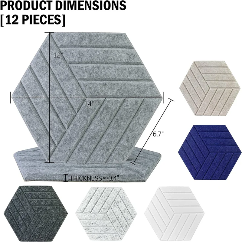 Звукоизоляционные панели шестигранные самоклеящиеся акустическая панель 12 шт.