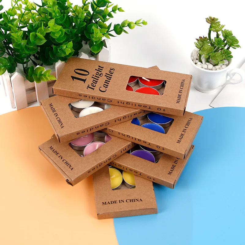 

10 Packs of Kraft Paper Box Small Candle Placement Round Candle Confession Proposal Birthday Party Gift Aromatherapy Tea Wax