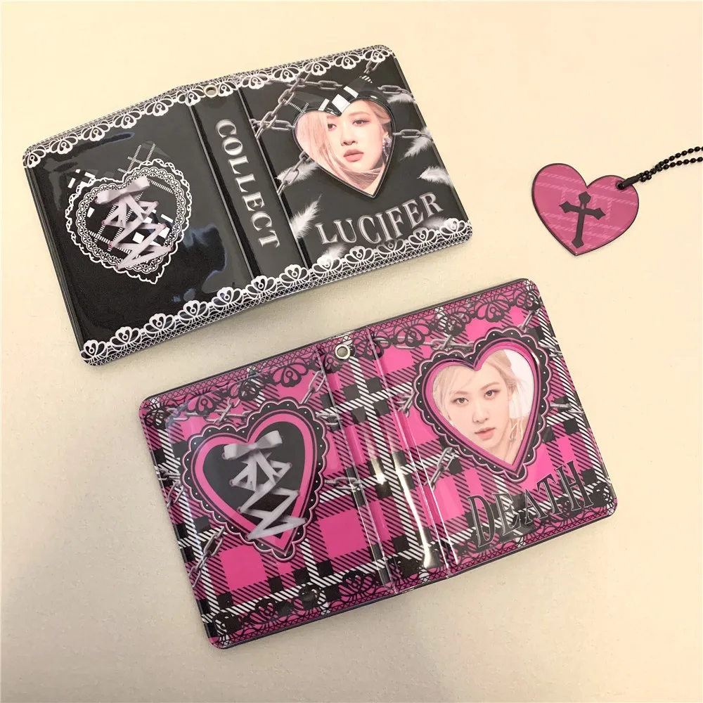 

2022 Ins Kpop Photocard Holder Book Korean Photo Card Holder Polaroid Photo Album Plaid Idol Instax Album Card Collect Book