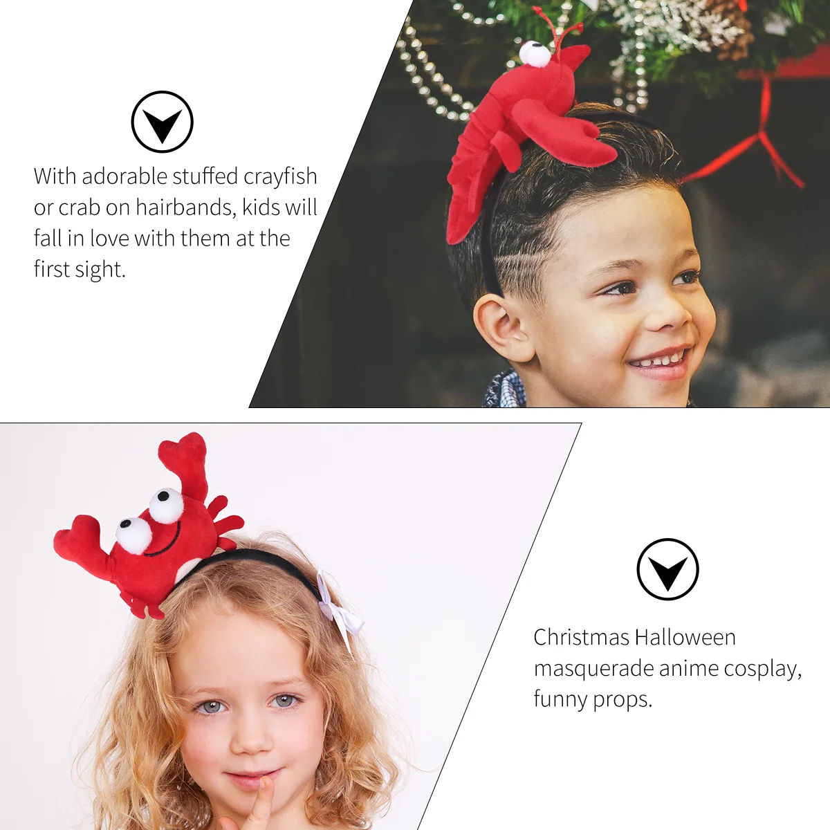 2 шт. повязка на голову с крабом и омаром раки головные уборы украшения для волос