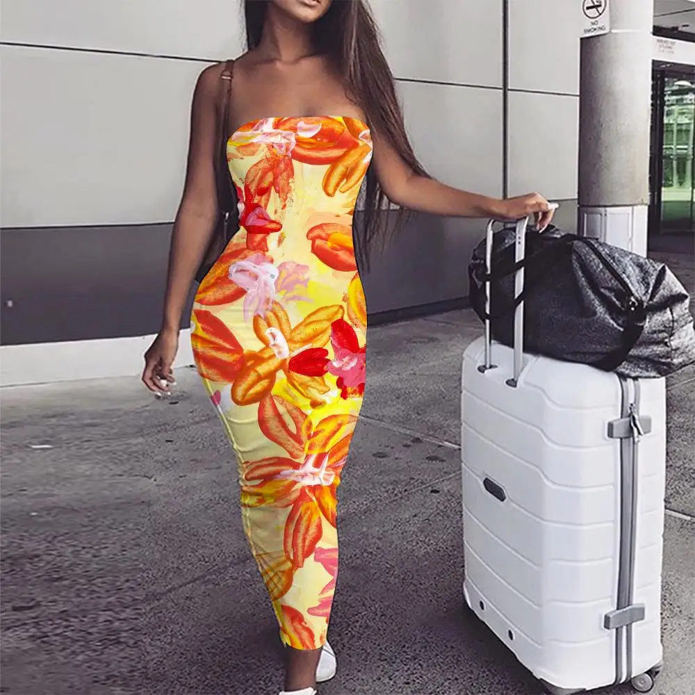 

KYKU Flowers Dress Women Painting 3d Print Colorful Boho Harajuku Sundress Ladies Dresses Womens Clothing Summer