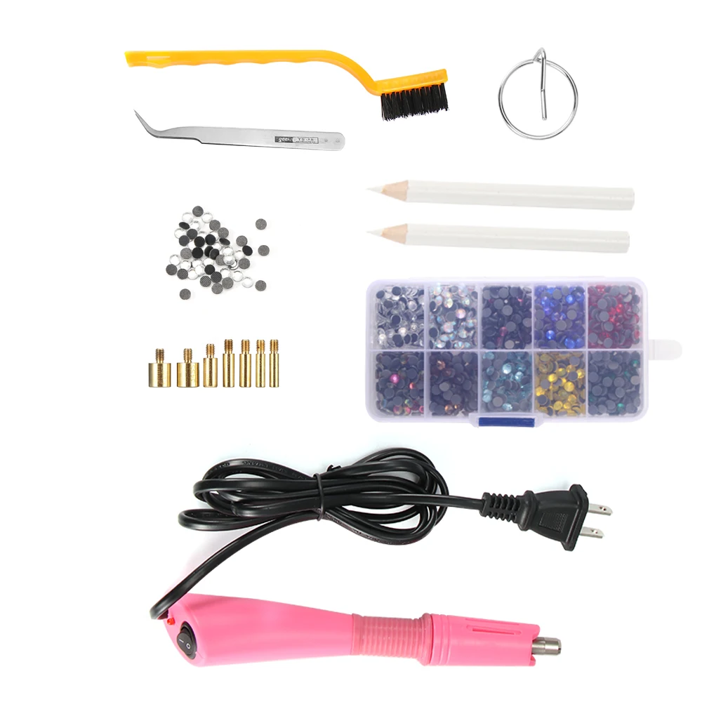 

Rhinestones Hotfix Applicator Hot Fix With 7 Tips Fast Heated Applicator Wand Setter Tool Kit EU/US Plug
