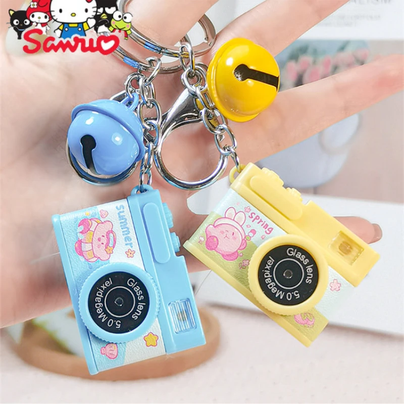

Sanrio New Cute Star Kirby PVC Camera Luminous Sound Keychain Luggage Accessories Pendant Women Girl Doll Pendant Keyring Gifts