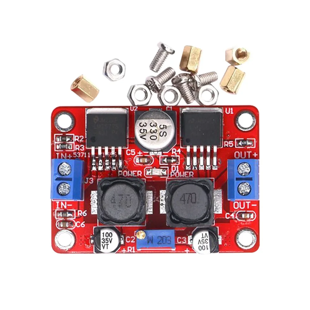 

LM2577S LM2596S DC-DC Auto Boost Buck Module DC3.5-28V To DC1.25-26V Adjustable Voltage Converter Module Step Up Down Board