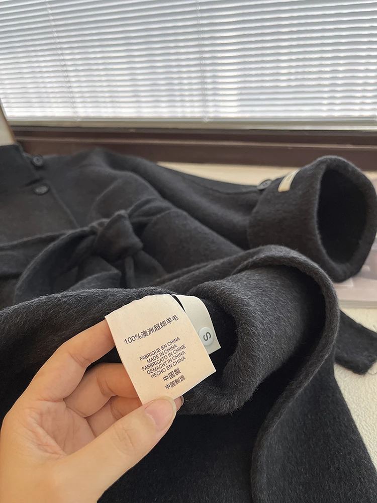 Простая пригородная одежда с темпераментом. Осенне-зимнее флисовое прямое