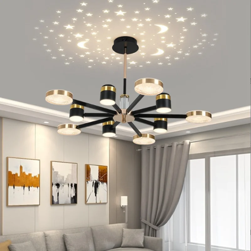 

2023Living Room Ceiling Lamp Modern Intelligent LED Bedroom Dining Chandelier Luxury crystal Apartment Interior Decoration Lamps