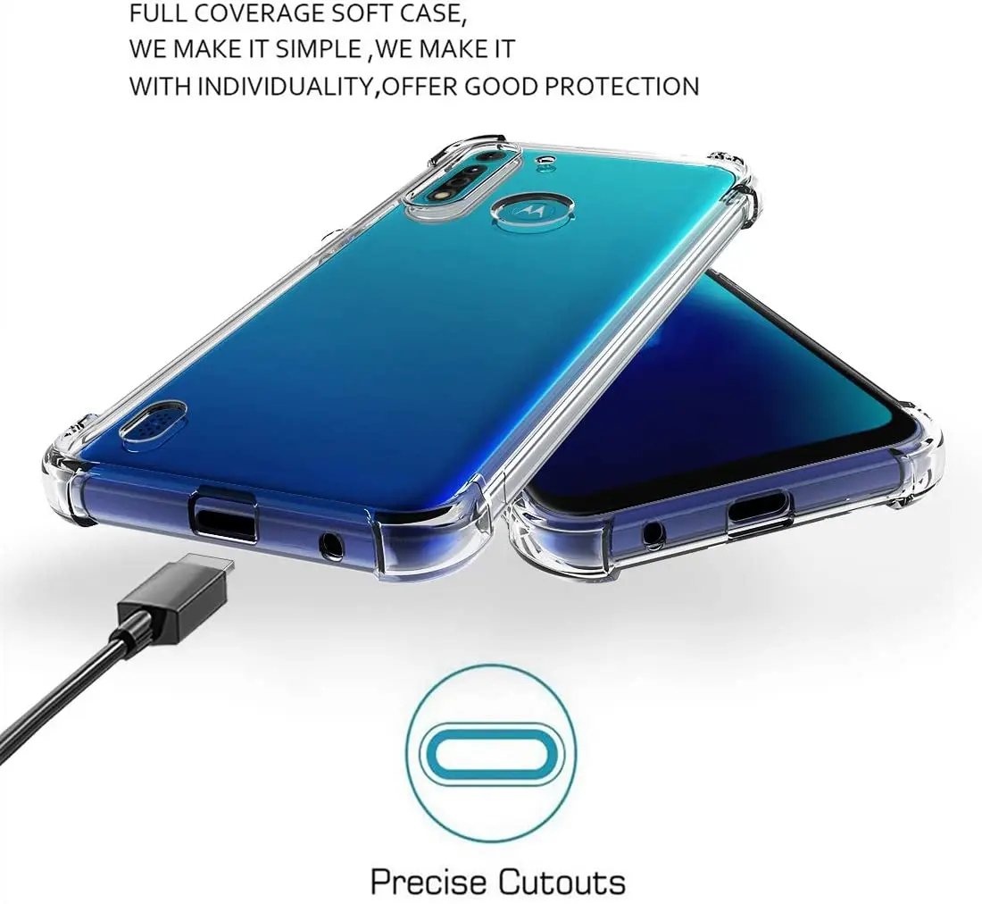 Motorola Moto G8 Power Lite Shockproof Clear Case, TPU Soft Transparent Crystal Flexible Cover for Moto G8 Play,G8 Power,G8 Plus