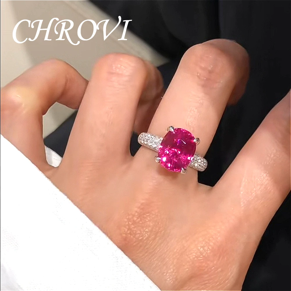 Фото Изысканное элегантное открытое кольцо из серебра 925 пробы с красным сапфиром для женщин. Модные украшения из драгоценных камней. №3