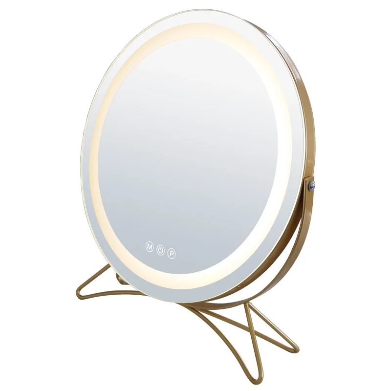 

40CM Lighted Makeup Mirror Metal Frame Mirror Vanity Makeup Mirror with Light Strip Smart Touch Control 3 Colors