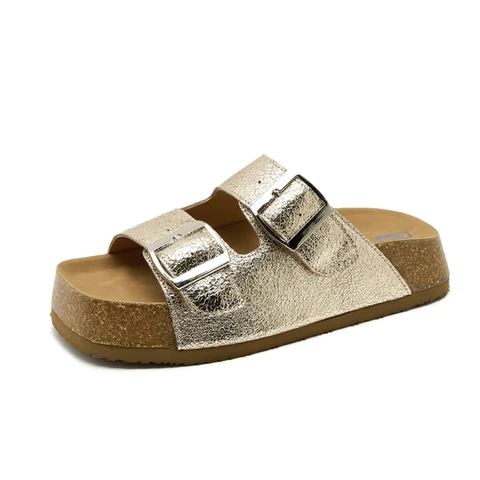 Женские тапочки, нескользящие сандалии без шнуровки в стиле ретро для женщин, летняя повседневная женская обувь больших размеров на толстой подошве