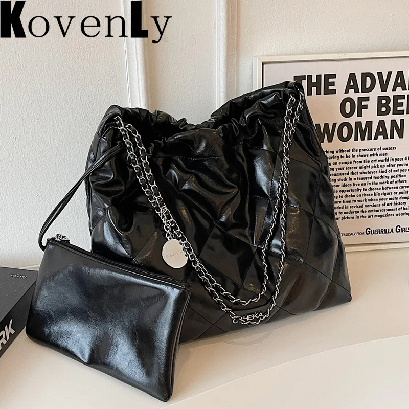 

Top Brand Bags For Women Drawstring Design Luxury 22 Bag Classic Garbage Bag Ladys Leather Chain Totes Bag Lady Shoulder Handbag