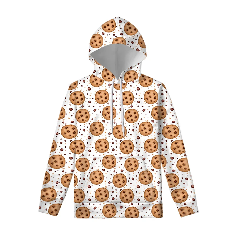 Мода 2025 года забавная толстовка с печеньем повседневное уличное пальто унисекс