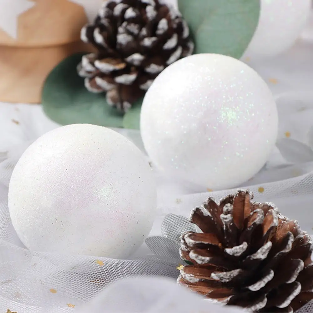 Белые Рождественские шары красивые украшения для рождественской елки