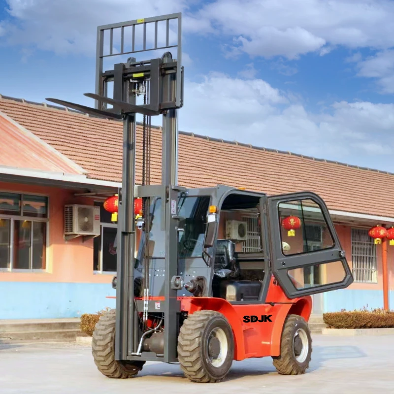 

Chinese SDJK Brand Hot Sale 4WD All Terrain Forklift 4x4 off-Road forklift 3.5 ton 3ton Mini Wheel Rough Terrain Diesel Forklift