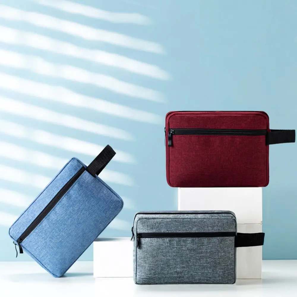 

Zipper Large Capacity Wash Pouch Cream Color Travel Organizer Women Toiletry Bag Korean Storage Bags Cosmetic Bags