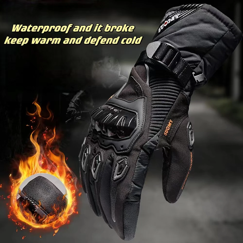 Enlarge 2022 Winter Motorcycle Gloves Windproof Waterproof GuantesMoto Men Motorbike Riding Gloves Touch Screen Moto Motocross Gloves