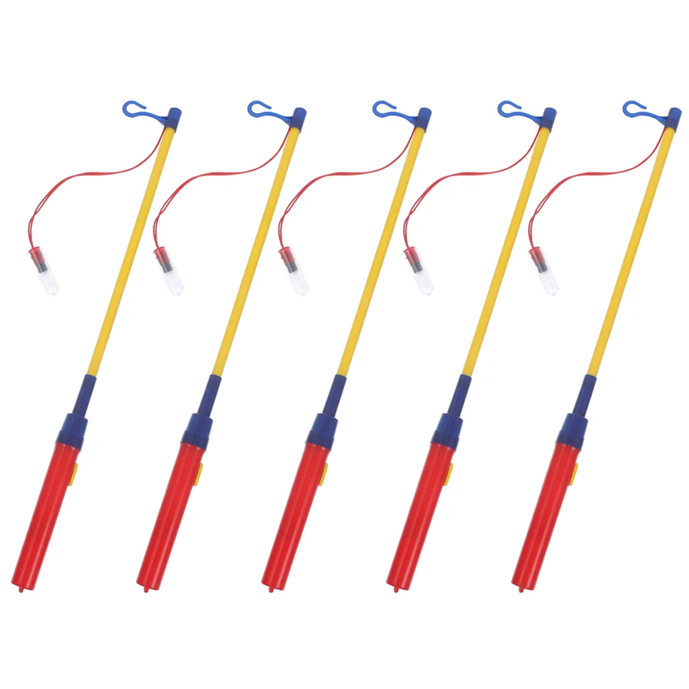 

5 Pcs Luminous Rod Kids Toy Lantern Pole LED Stick Walking Festival Handle Plastic Lanterns Child Holding