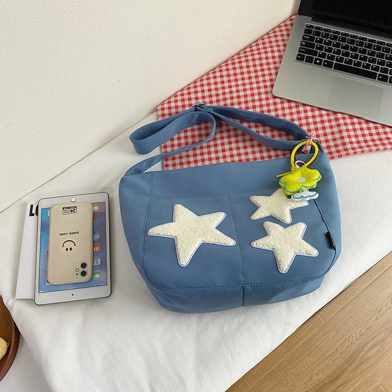 Simple Oxford Crossbody Bags for Student Pure Color Shoulder Bag New Female Large Capacity Messenger Bag Ladies Shopping Handbag