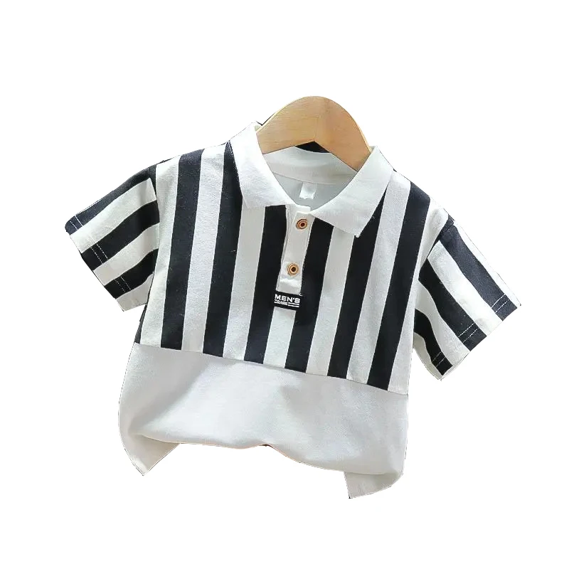 

Boys Thin Striped Short-Sleeved Polo Collar T-Shirt Summer Baby's Fashion Cotton Clothing