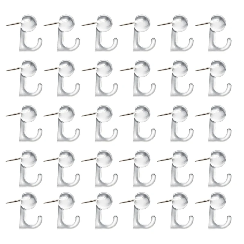 

Push Pin Hooks Plastic Heads Pin Tacks Clear Wall Push Pins for Cork Board Map Photos Calendar, Christmas Home Office