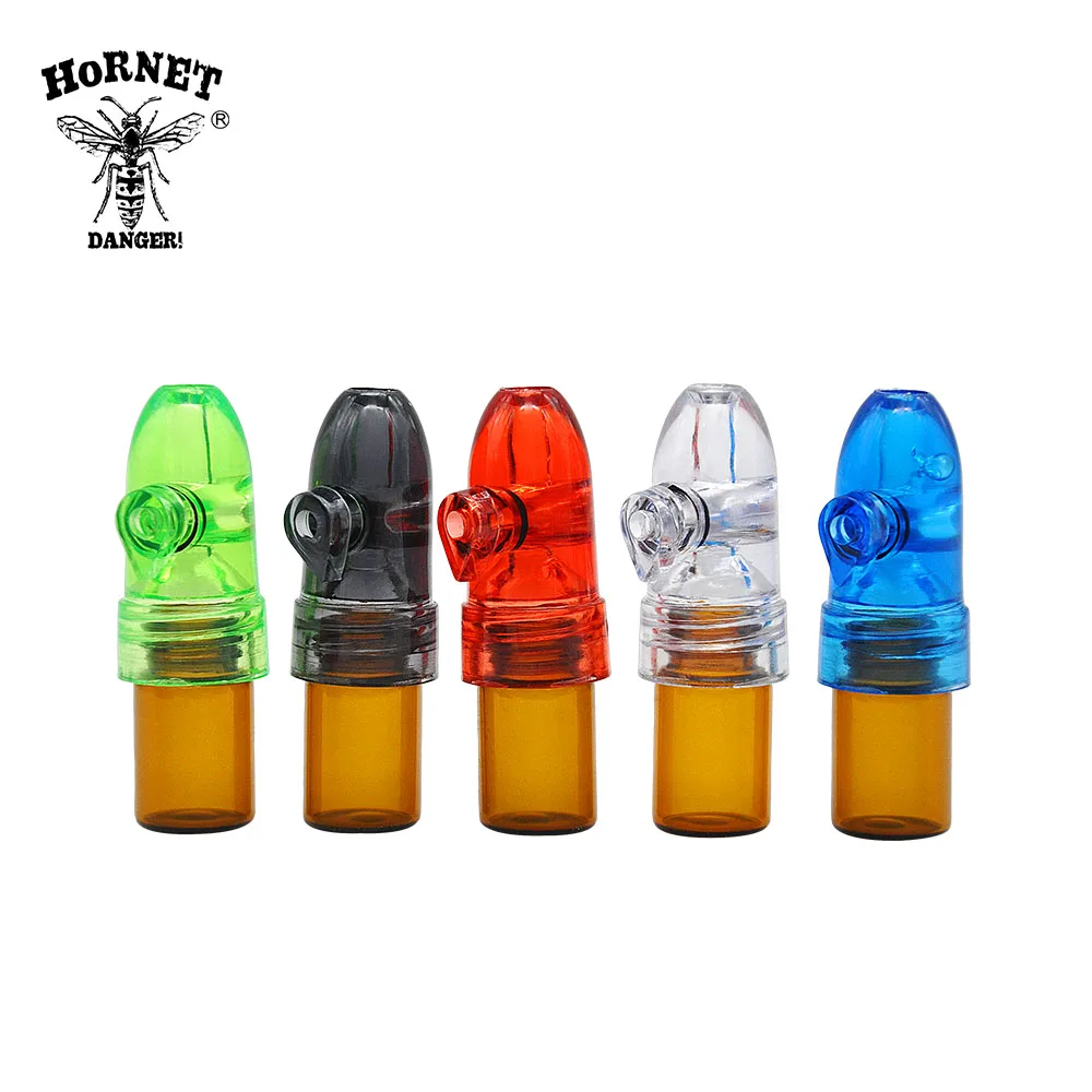 

HORNET 5pcs 53/67/82MM Plastic Glass Snuff Dispenser Rocket Snorter Sunff Snorter Sniffer Kit Botella Color Random
