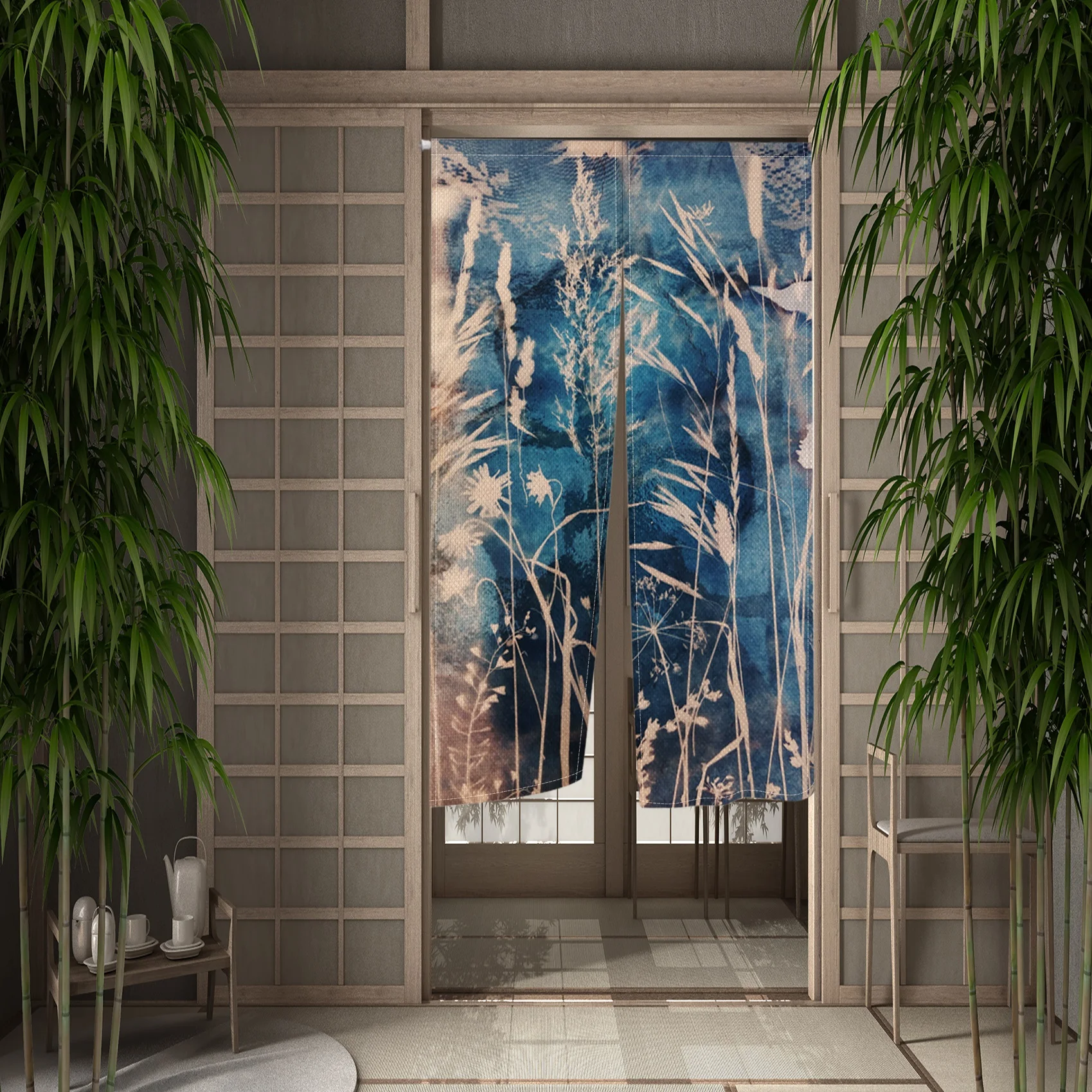 

Japanese Door Torii Cherry Blossoms Printed Partition Kitchen Doorway Decorative Drapes Cafe Restaurant Decor Noren Half-Curtain