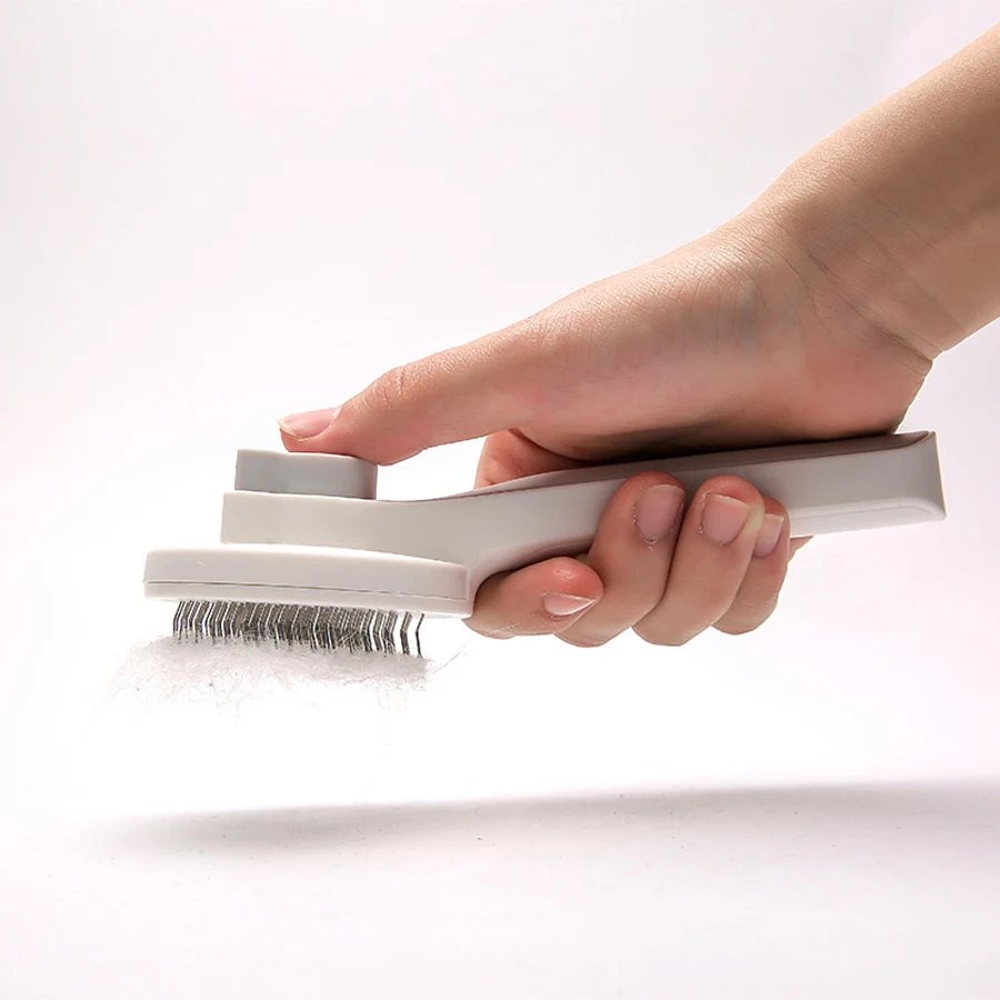 1 Шт. Массажная Щетка С Кнопками Для Домашних Животных Расческа Удаления Волос