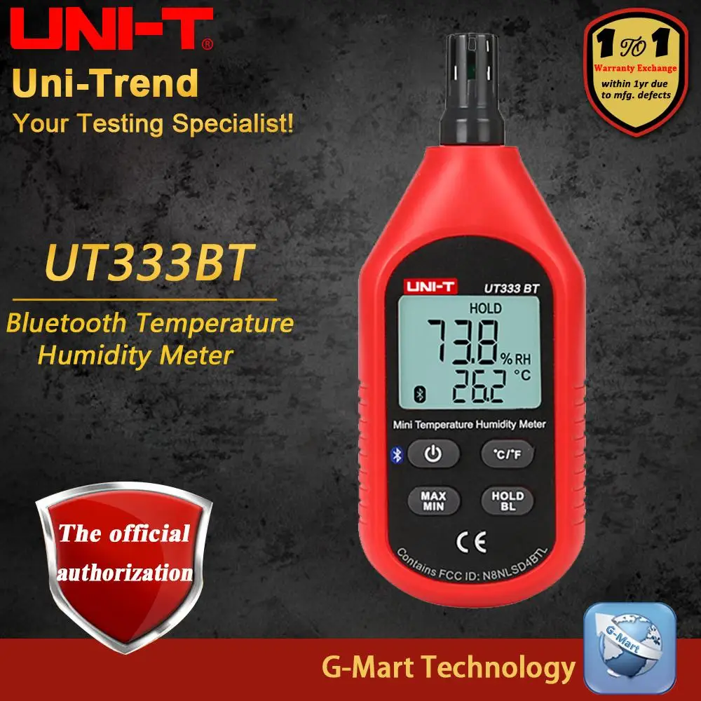 

UNI-T UT333BT Bluetooth Mini LCD Digital Temperature Humidity Meter Thermometer