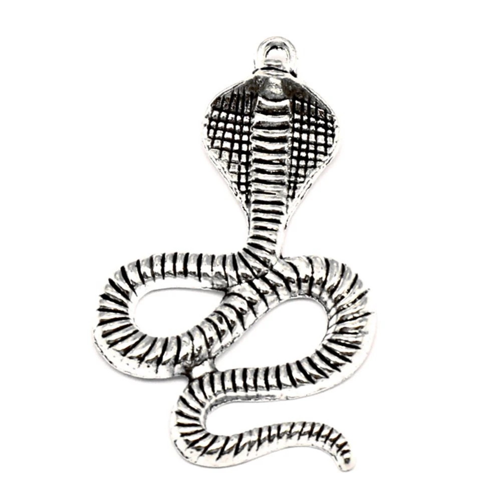 

27pcs Wholesale Jewelry Lots Cobra Charms Pendant Supplies For Jewelry Materials 28x44mm