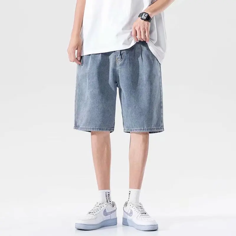 Summer Men Denim Shorts Fashion New Loose Ripped Casual Straight Jeans Hip Hop Male Shorts Brand Men Clothes Pantalones hombre