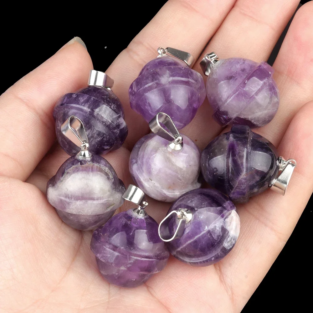 Подвески из натурального камня в форме планеты розовый кварц аметист тигровый
