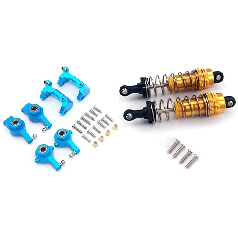 

Алюминиевый передний и задний демпфер рулевого колеса 1 комплект C-образная опорная пластина и 2 шт. металлический амортизатор для Wltoys 144001 1/14