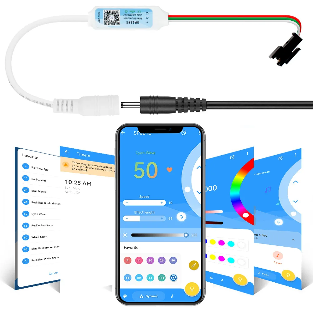 SP621E Bluetooth-совместимый пиксельный контроллер 5 5*2 1 мм штекер питания для WS2811 WS2812B