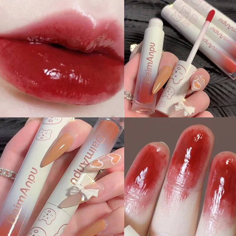 

6Color Cute Gloss Labial Water-light Mirror Lip Glaze Not Fade Lip Tint Lasting Moistur Cosmetic Lipstick Maquillaje Lip Makeup