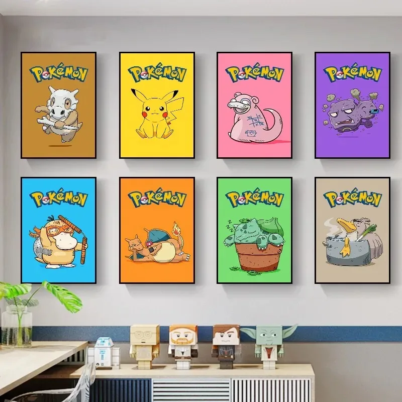 Настенная декоративная живопись с изображением покемона детская комната