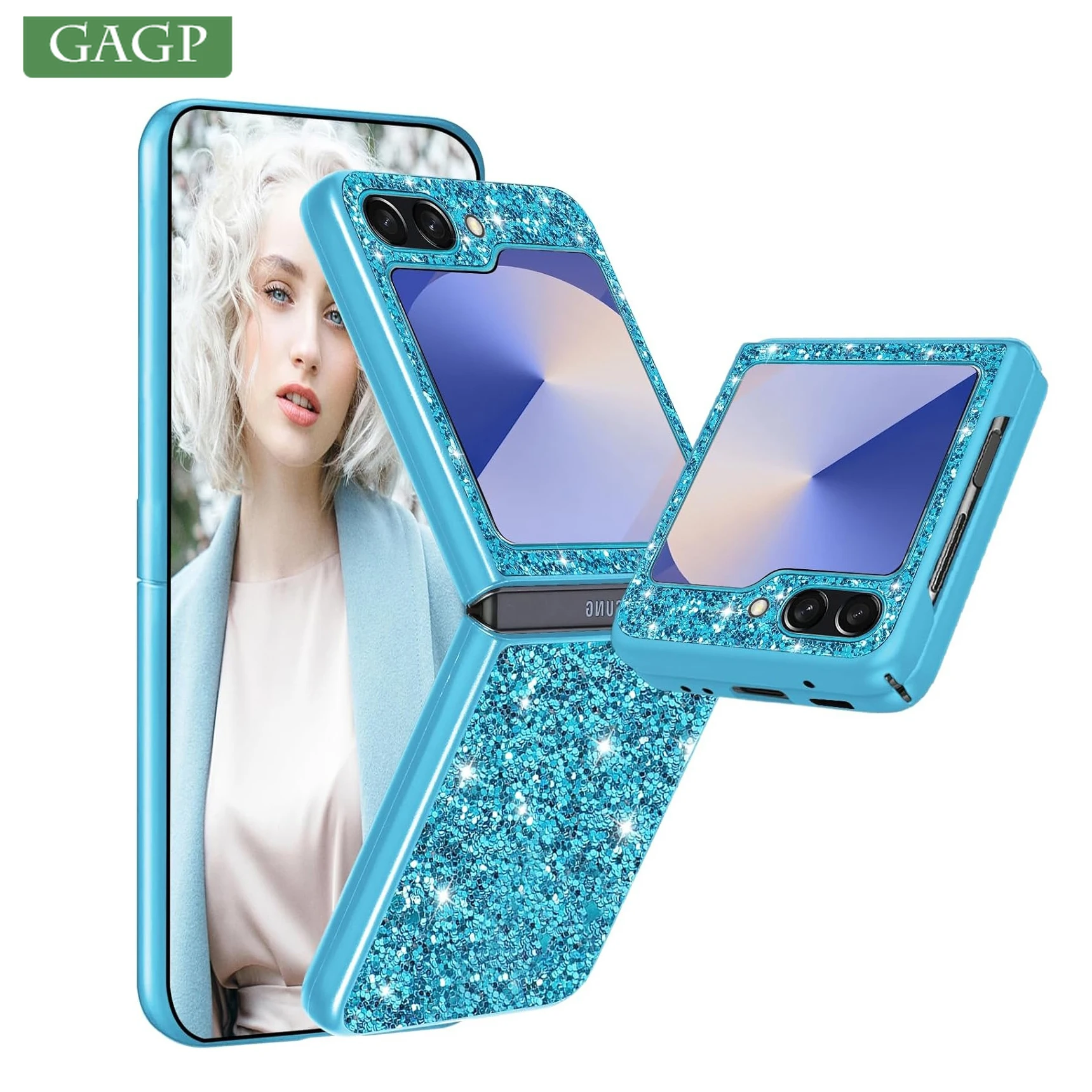 Роскошный чехол-книжка для Samsung Galaxy Z 6 Блестящий жесткий чехол из поликарбоната с