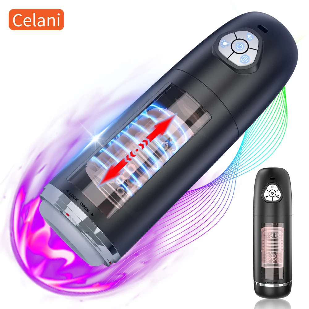 Мужской мастурбатор 6 в 1, автоматическая телескопическая вращающаяся ...